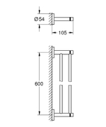Полотенцедержатель Grohe Essentials 40802A01 двойной Темный графит глянец