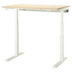 Письменный стол с регулировкой по высоте - IKEA MITTZON/МИТТЗОН ИКЕА, 120х80х62-126 см, белый/под беленый дуб
