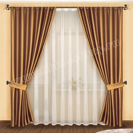 Комплект штор  Венера (арт. 1017)  -  500х250, (150х250)х2 см. - ШОКОЛАД