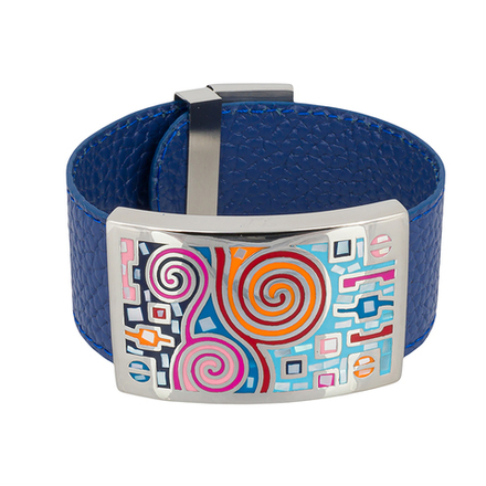 Браслет Fiore Luna на кожаном синем ремешке CB01319-12 BL/S