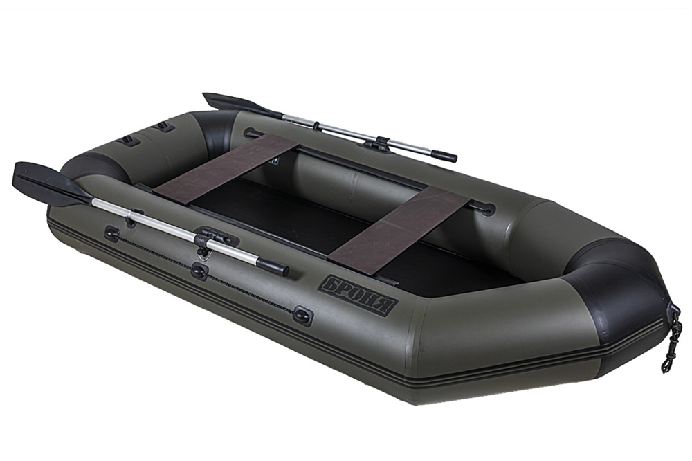 Броня-260 M хаки-черный (лодка ПВХ с усилением)