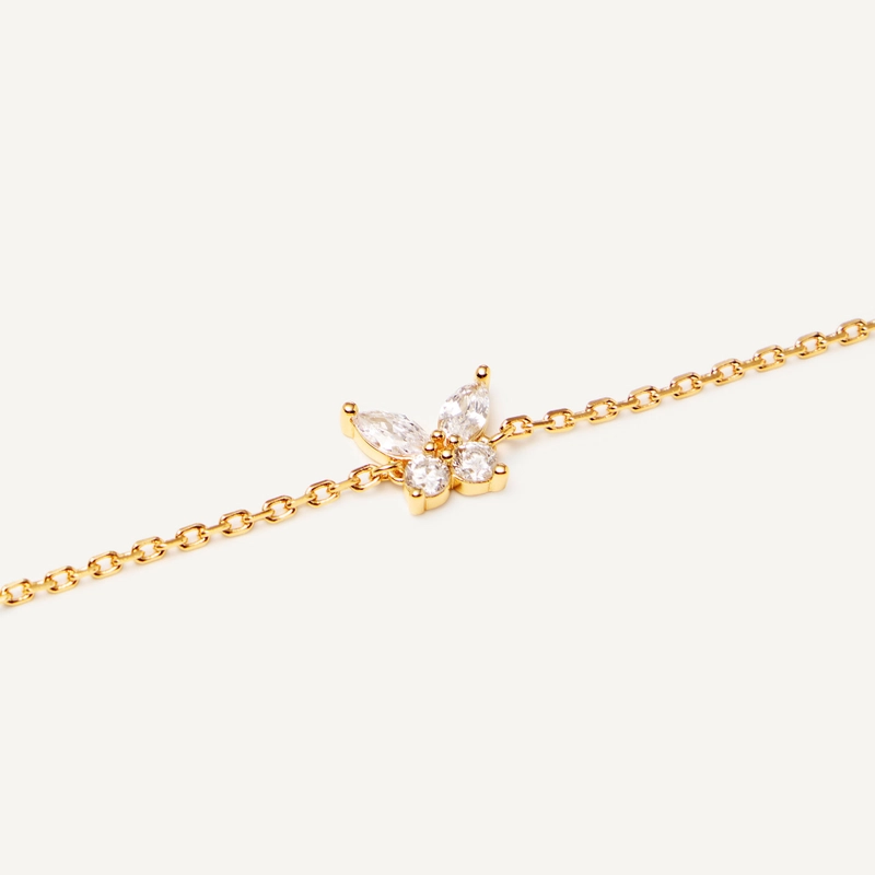 Браслет Кристальная Бабочка – Золото