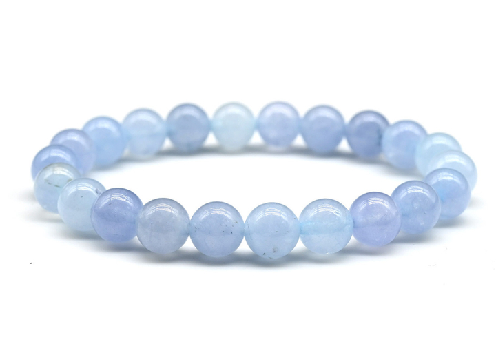 Браслет Кальцит тонированный шар 8 мм цвет небесно-голубой