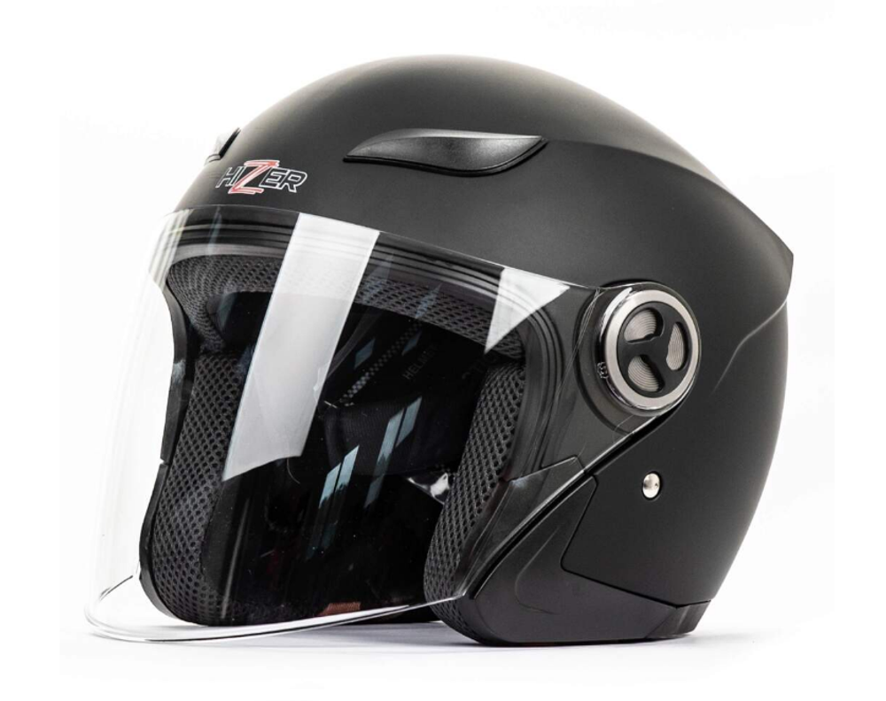 Шлем мото открытый HIZER 219 #2 (L) matte-black,арт 5686