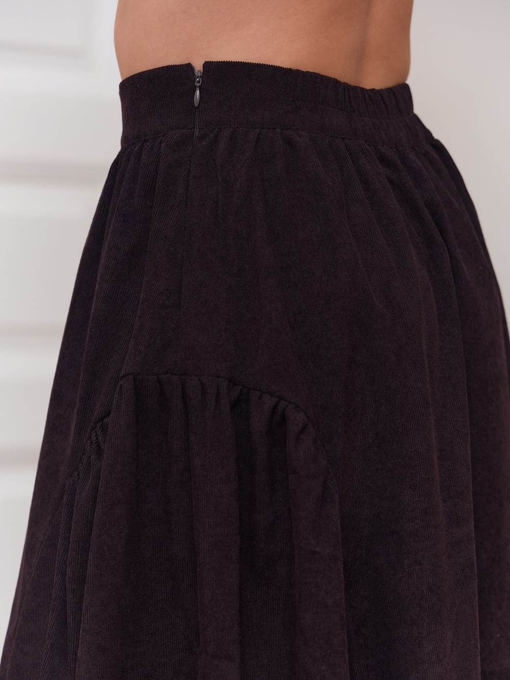 Юбка бохо вельветовая миди