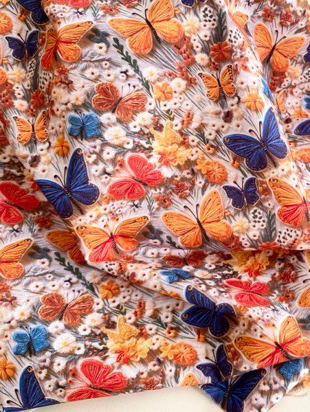 ИМИТАЦИЯ ЦВЕТОЧНОЙ ВЫШИВКИ #5, 100% хлопок Handmade Fabrics 4