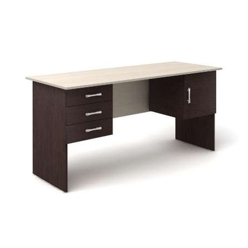 Стол рабочий с 2 тумбами (ящики и дверь) КАНЦ