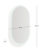 Овальное зеркало для ванной Mervi со LED подсветкой и защитой от запотевания 80 x 50 см