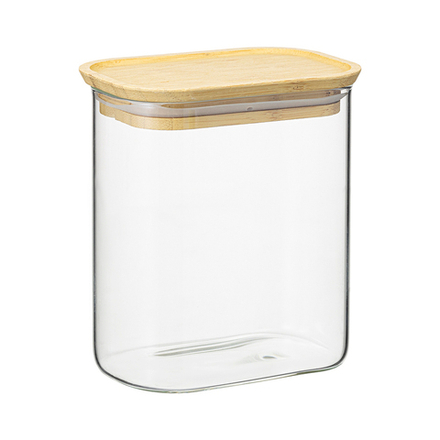 Банка для хранения прямоугольная Glass Bamboo 950 мл