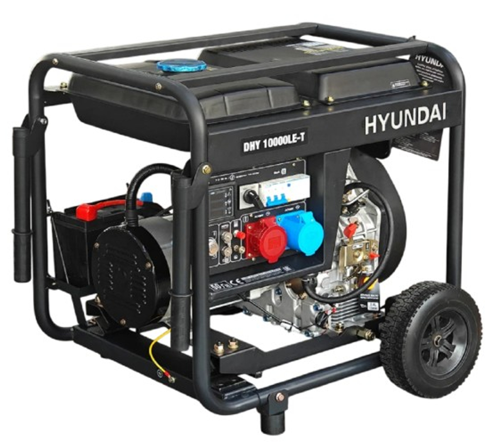 Электростанция дизельная с воздушным охлаждением HYUNDAI DHY 10000LE-T открытая