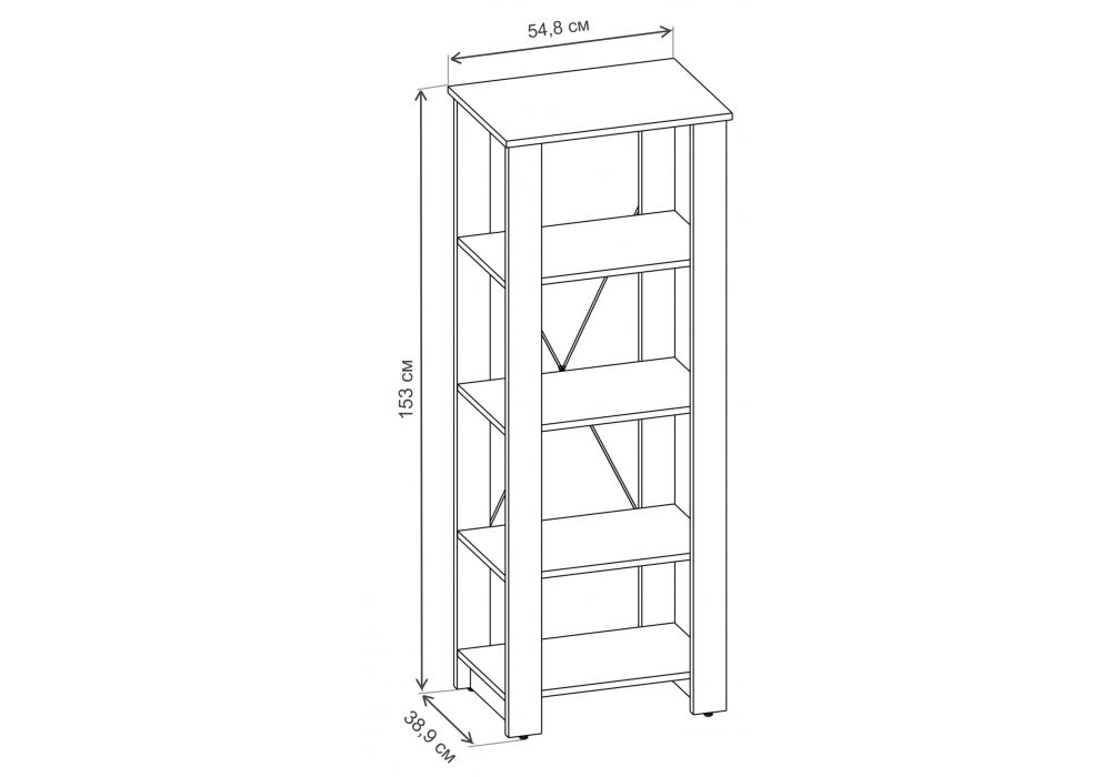 Стеллаж Джастин 13.354 белый PE шагрень / дуб белый exclusive OW D4430