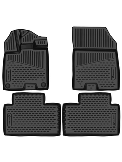 Коврики в салон для для GAC Trumpchi GS4 Max 2024- Внед, 4шт. (полиуретан) ELEMENT3DA71394210K