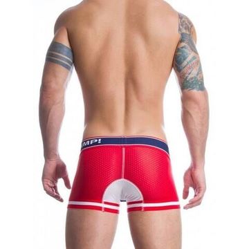 Мужские трусы боксеры в сетку красные с белой вставкой PUMP! H399-8