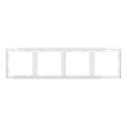 Рамка пластиковая VOLTUM S70 на 4 поста, (белый глянцевый)