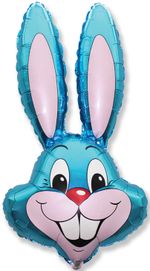 Шар (16"/41 см) Мини-фигура, Заяц, синий 1 шт.