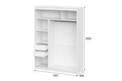 Шкаф-купе "ШКП 3" (1,6) Белый текстурный