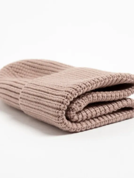 Шапка женская MINAKU с подворотом, размер 54-56, цвет бежевый