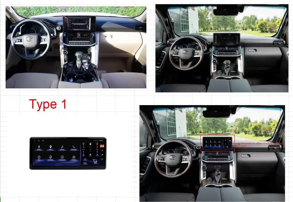 Магнитола для Toyota Land Cruiser 300 (экран климата снизу) - Carmedia ZH-T1210L монитор 12.3", Android 12, 8+128Гб, CarPlay, SIM-слот