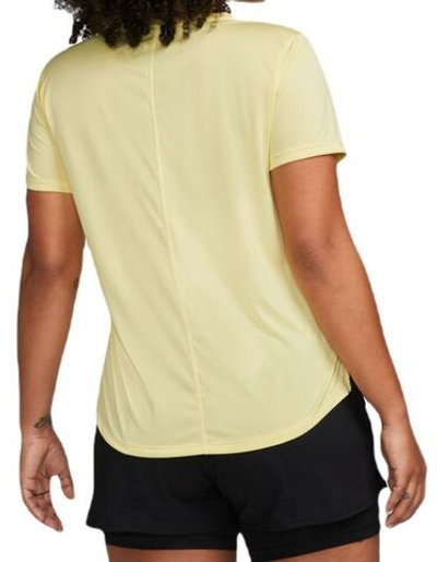 Женская теннисная футболка Nike Dri-FIT One Short Sleeve Standard Fit Top - lemon chiffon/black