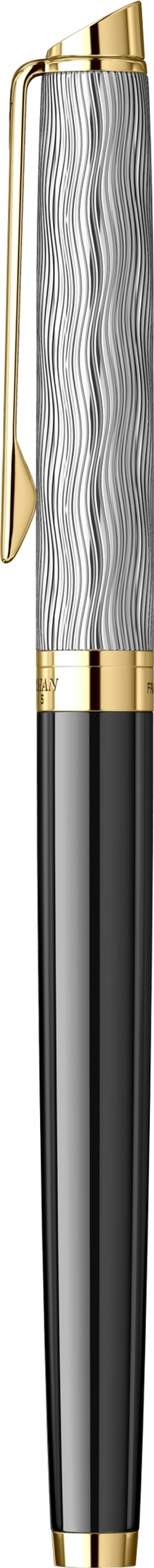 Перьевая ручка Waterman Reflections of Paris Hemisphere DeLuxe Black GT, перо M, чернила blue в подарочной коробке