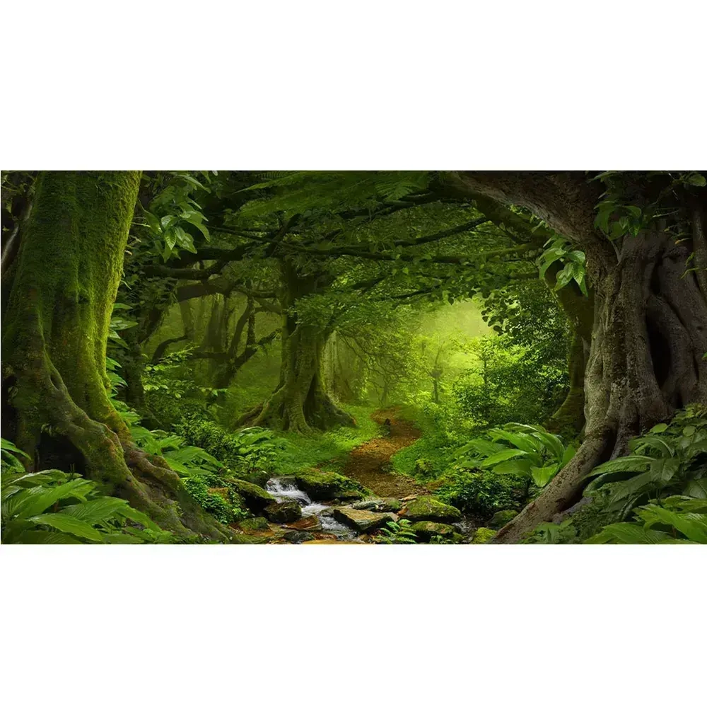 Фотообои 3D Лес для зала, в детскую, в спальню, в гостиную, на кухню 500х270