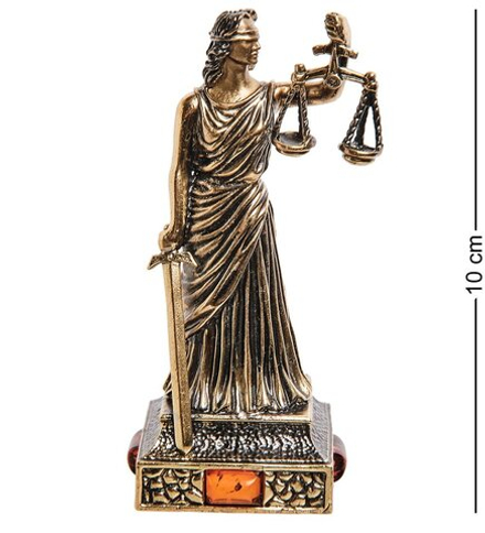 Народные промыслы AM-2717 Фигурка «Богиня Правосудия» (латунь, янтарь)