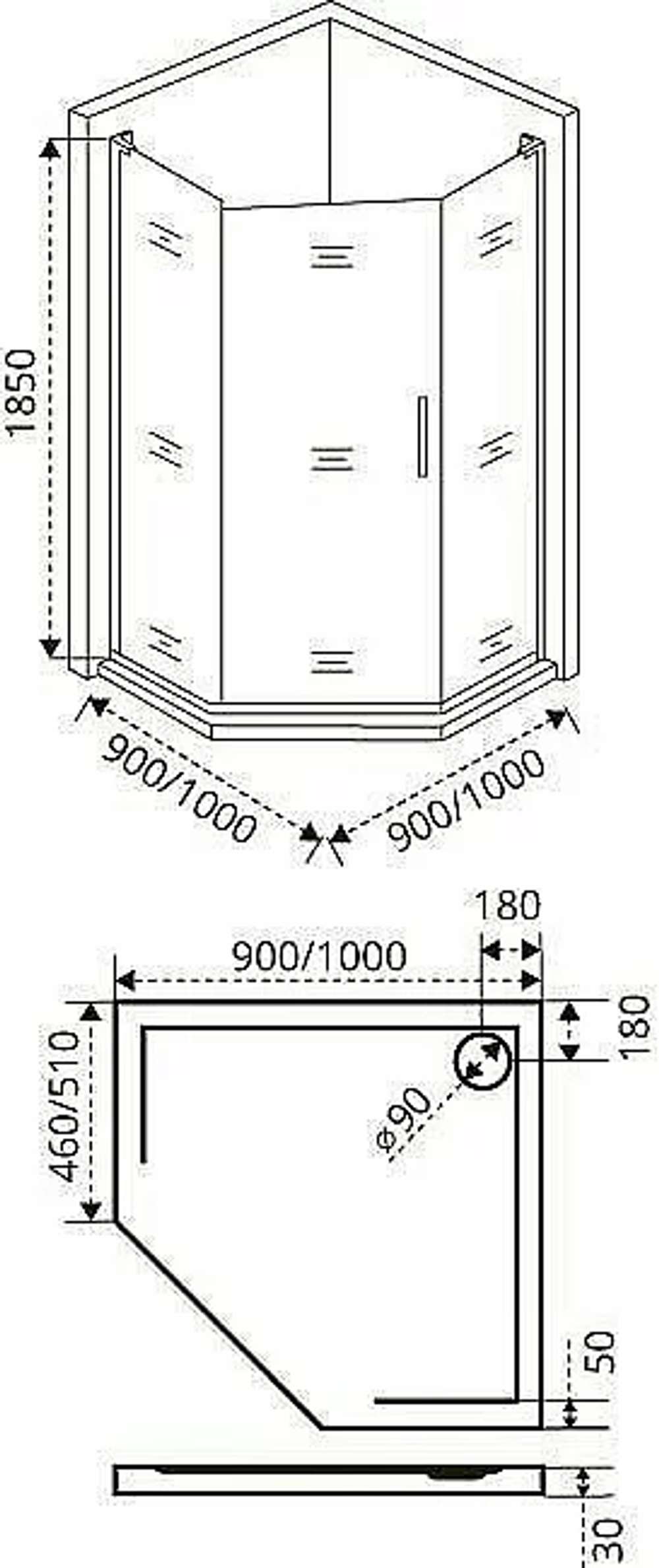 Душевой уголок Good door FANTASY PNT 90x90 прозрачный с рисунком