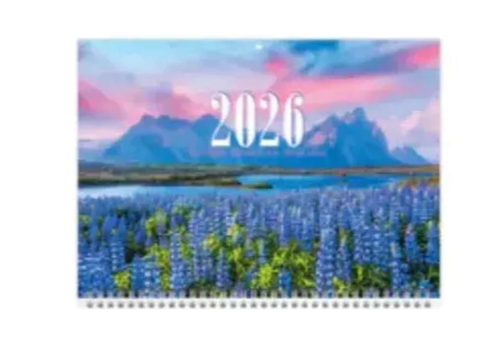 Календарь настен. 3-х бл. квартальный 2026 BRAUBERG EXTRA, Люпины, 116825
