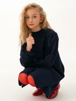 Платье для девочки с длинным рукавом AT1039 синий