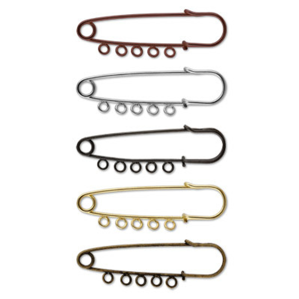 "Zlatka" Булавка для подвесок (5 петель) PO-065 6.5 см №01 под золото