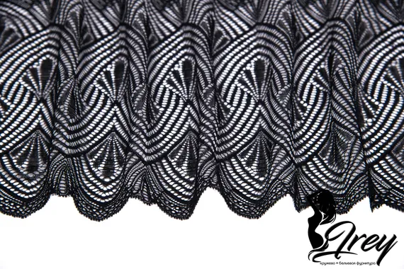 273 Кружево эластичное 18 см, Италия, арки, черный
