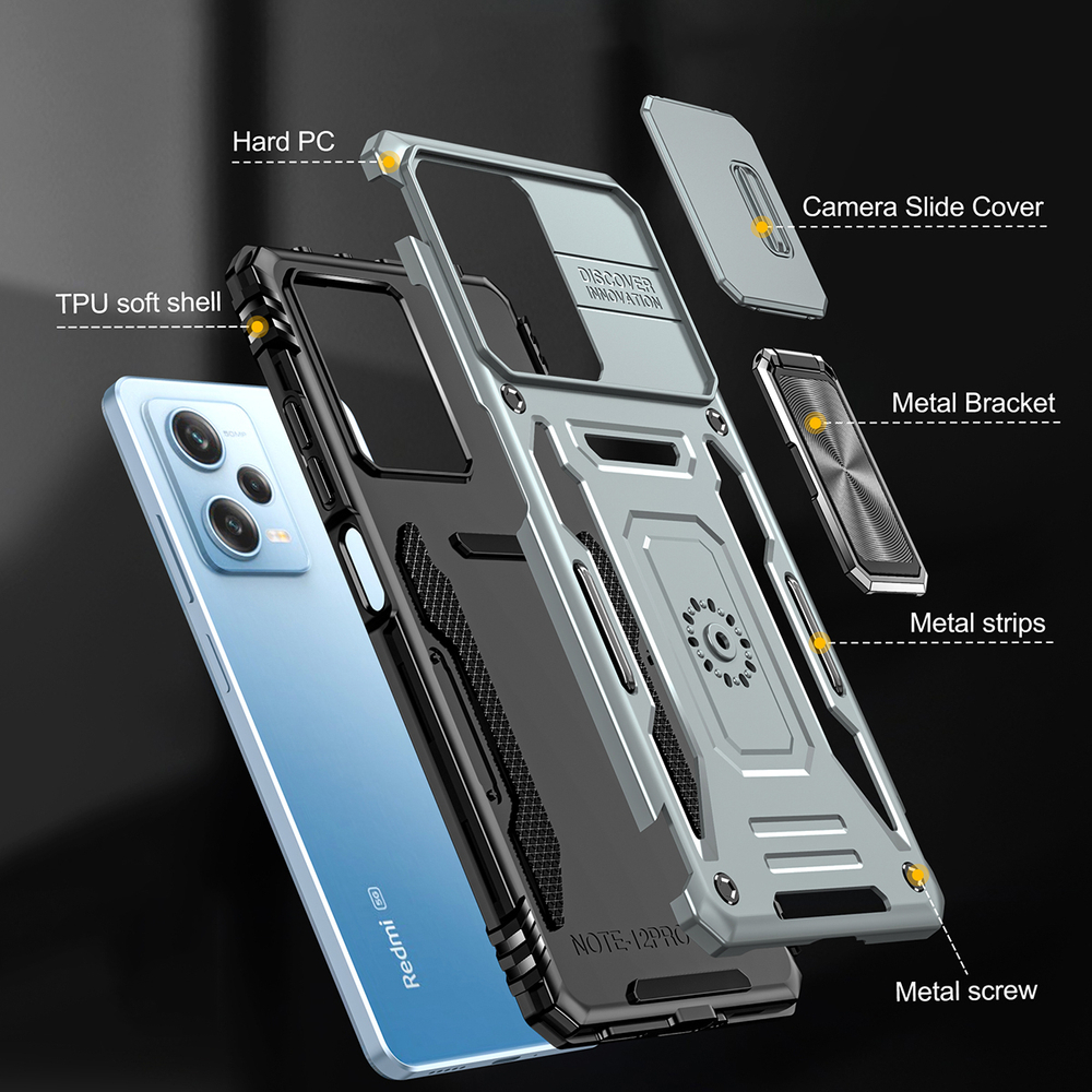 Чехол Safe Case с кольцом и защитой камеры для Xiaomi Poco X5 5G