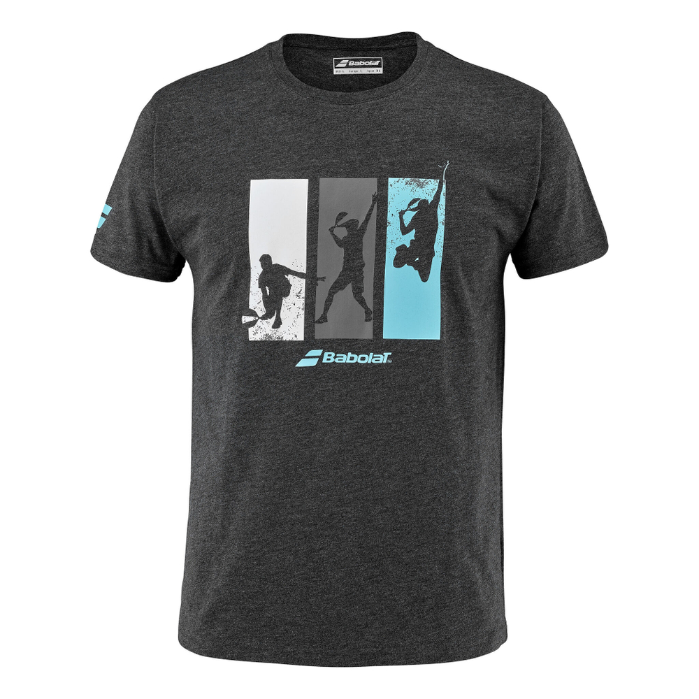 Мужское теннисное поло Babolat Cotton T-Shirt Men - Black, Multicoloured