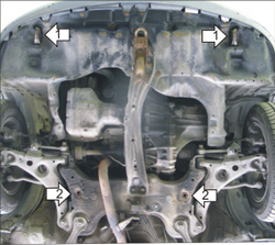 Усиленная защита Motodor картера двигателя, кпп. 2 мм, сталь. для Toyota Avensis 1997-2003,Toyota Carina 1996-2001 арт.02503