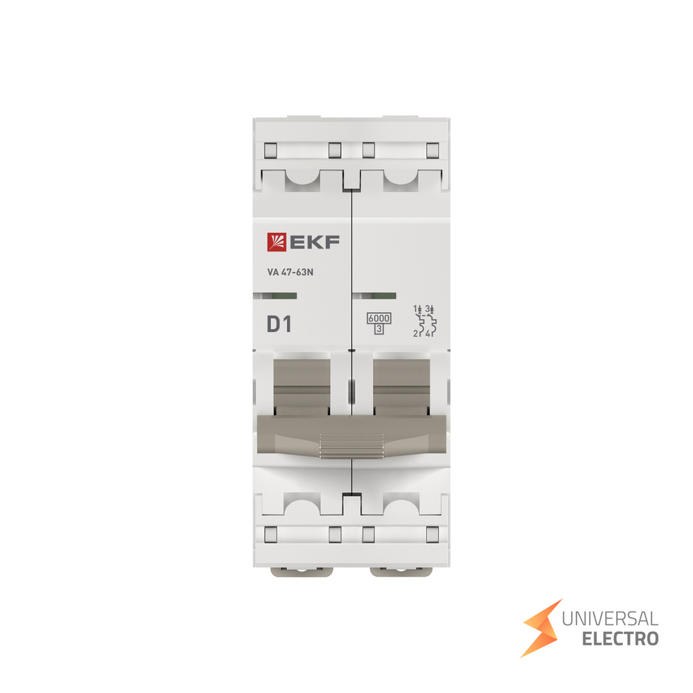 Автоматический выключатель 2P 1А (D) 6кА ВА 47-63N EKF PROxima