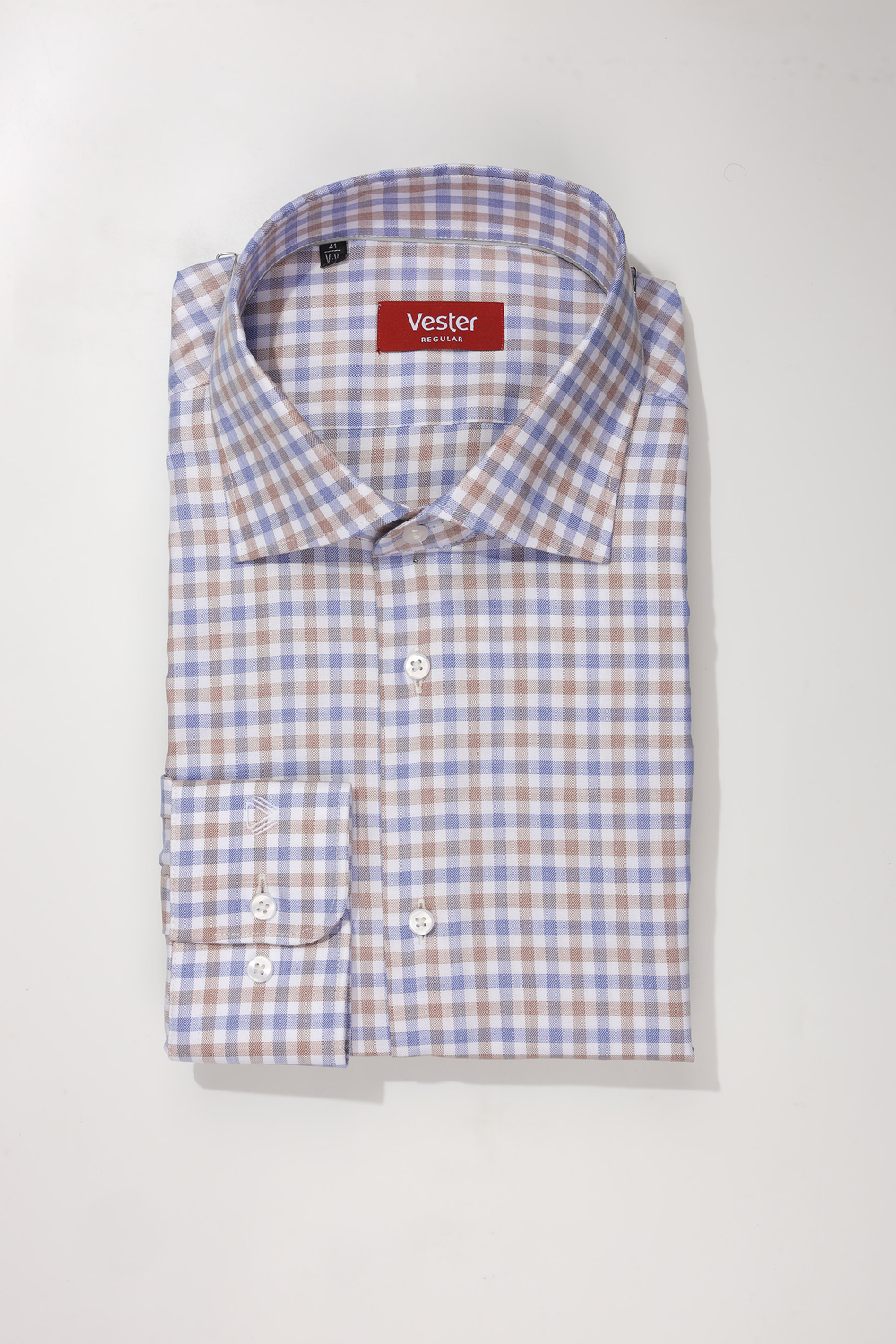 Сорочка мужская VESTER длинный рукав, в клетку, хлопок/лиоцелл 55641 07
