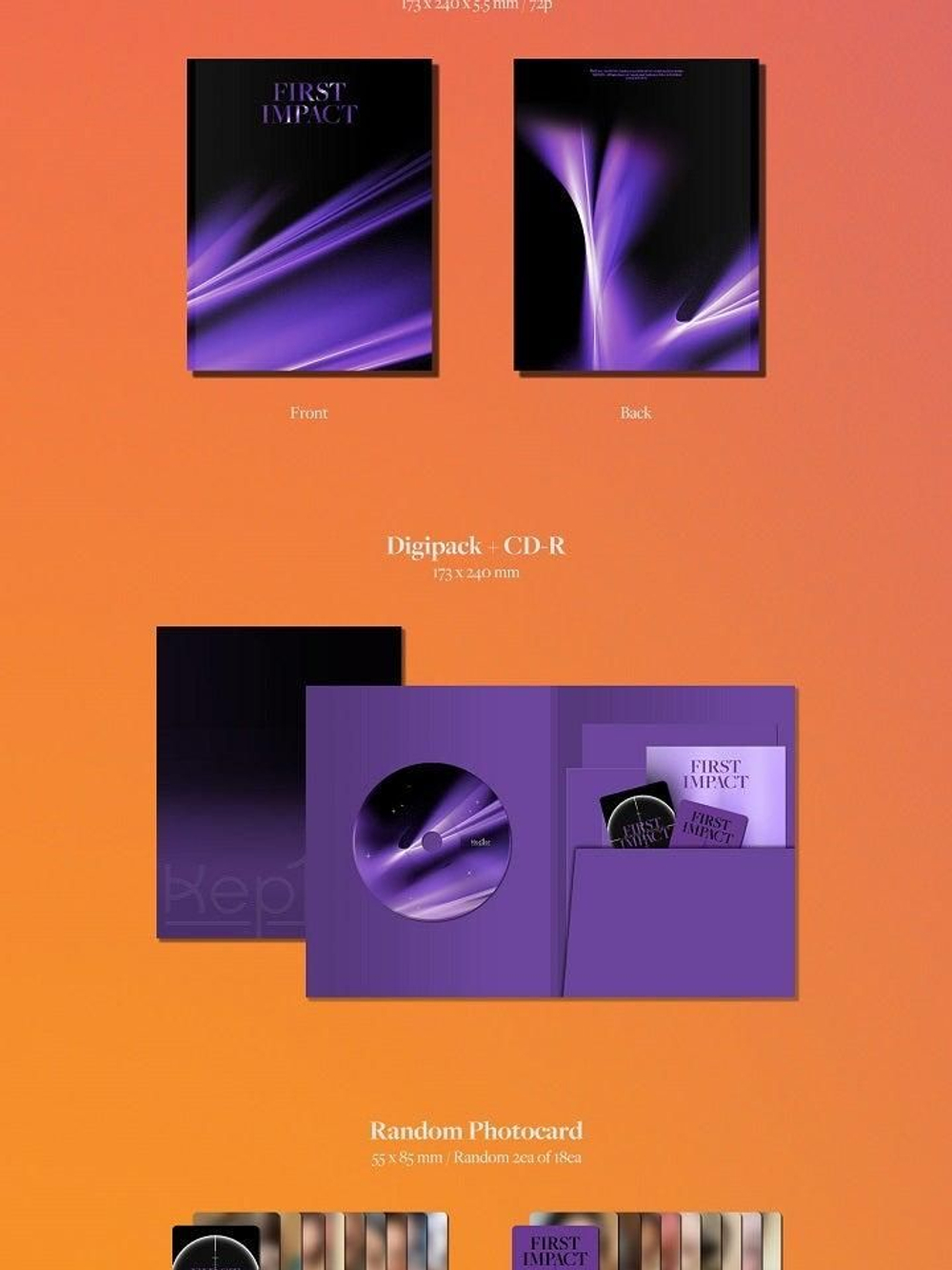 Альбом KEP1ER - FIRST IMPACT 1st Mini Album RANDOM Version