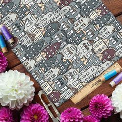 Ткань габардин многослойные серые дома