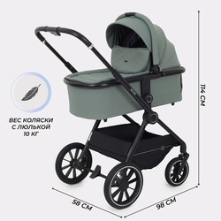 Детская коляска Rant Moss 3 в 1 с автокреслом Rant Cruise Black Green