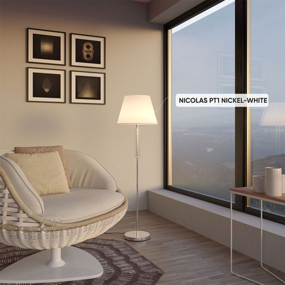 Торшер Crystal Lux Nicolas PT1 Nickel/White