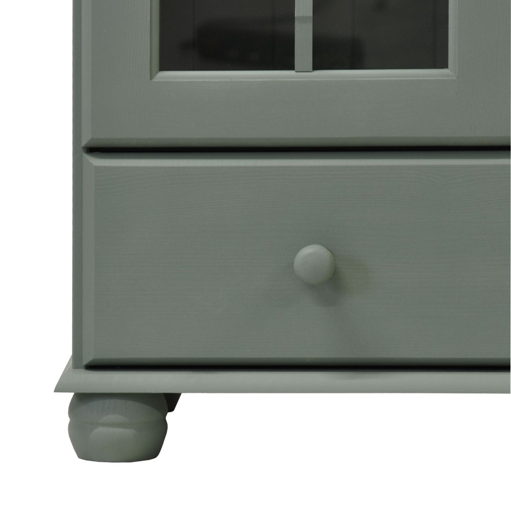 Стеллаж 3 полки Бритта из сосны, 1 ящ., 40х32х182, эвкалипт