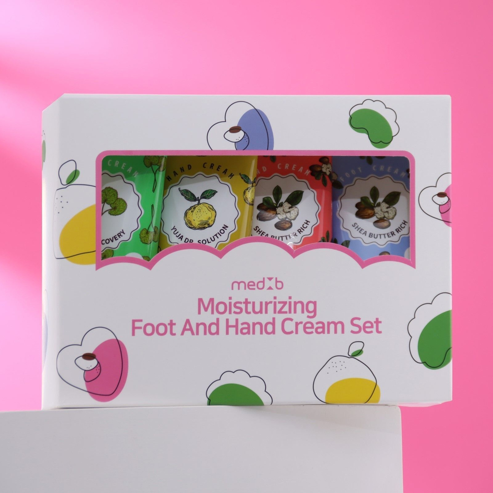 Набор кремов для ухода за кожей рук и ног 70мл+70мл+70мл+70мл MEDB Moisturizing Foot and Hand Cream Set