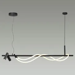 4391/30L HIGHTECH ODL24 263 черный/металл/канат Подвесной св-к с раздельн. вкл IP20 LED 30W 1200Лм 4000K CORDA