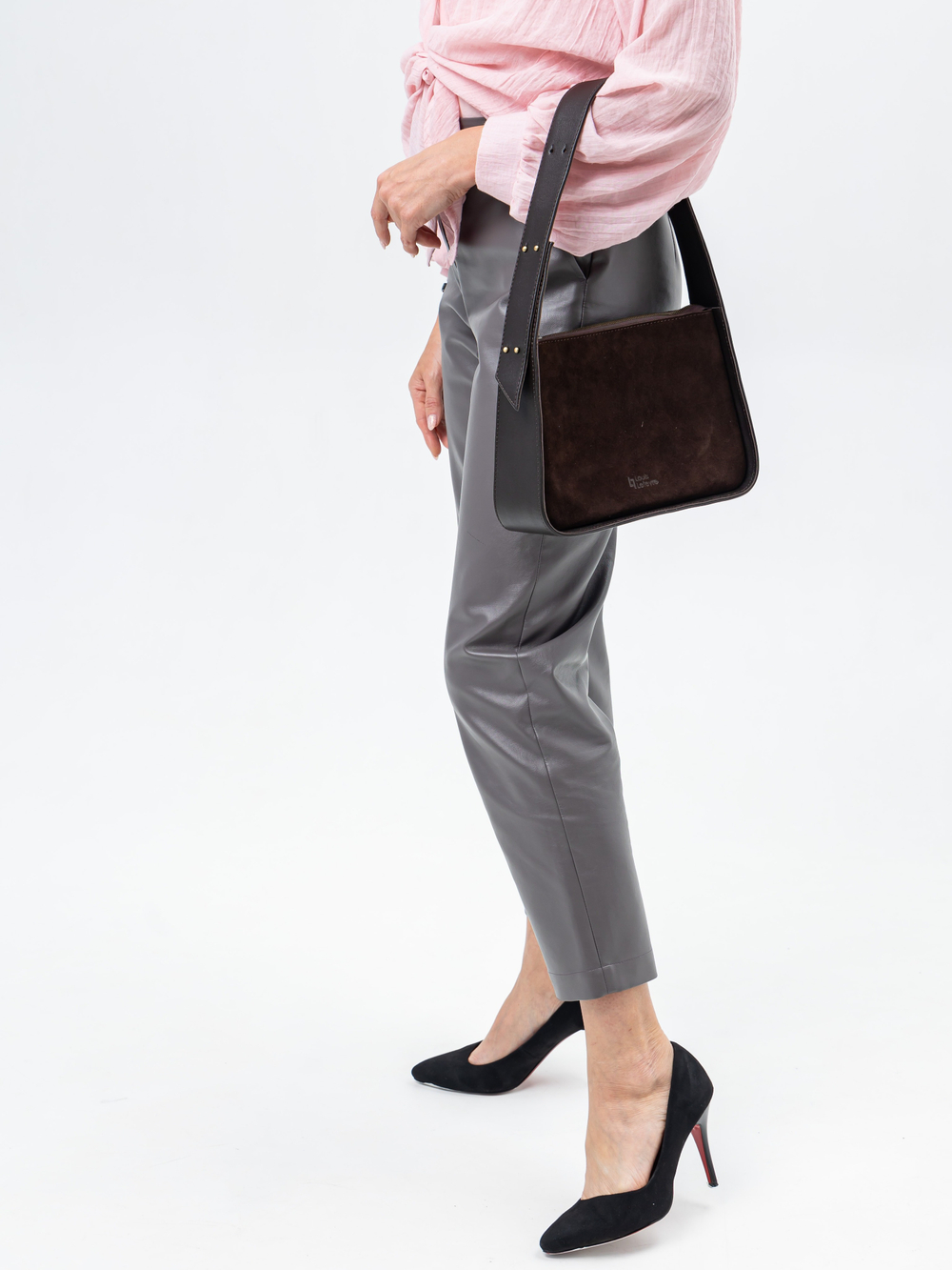 Louis Lefevre Сумка женская натуральная кожа замша через плечо средняя коричневая