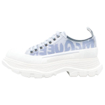 Alexander McQueen Tread Slick Low Lace Up Graffiti Shoes "Blue White" Women"s