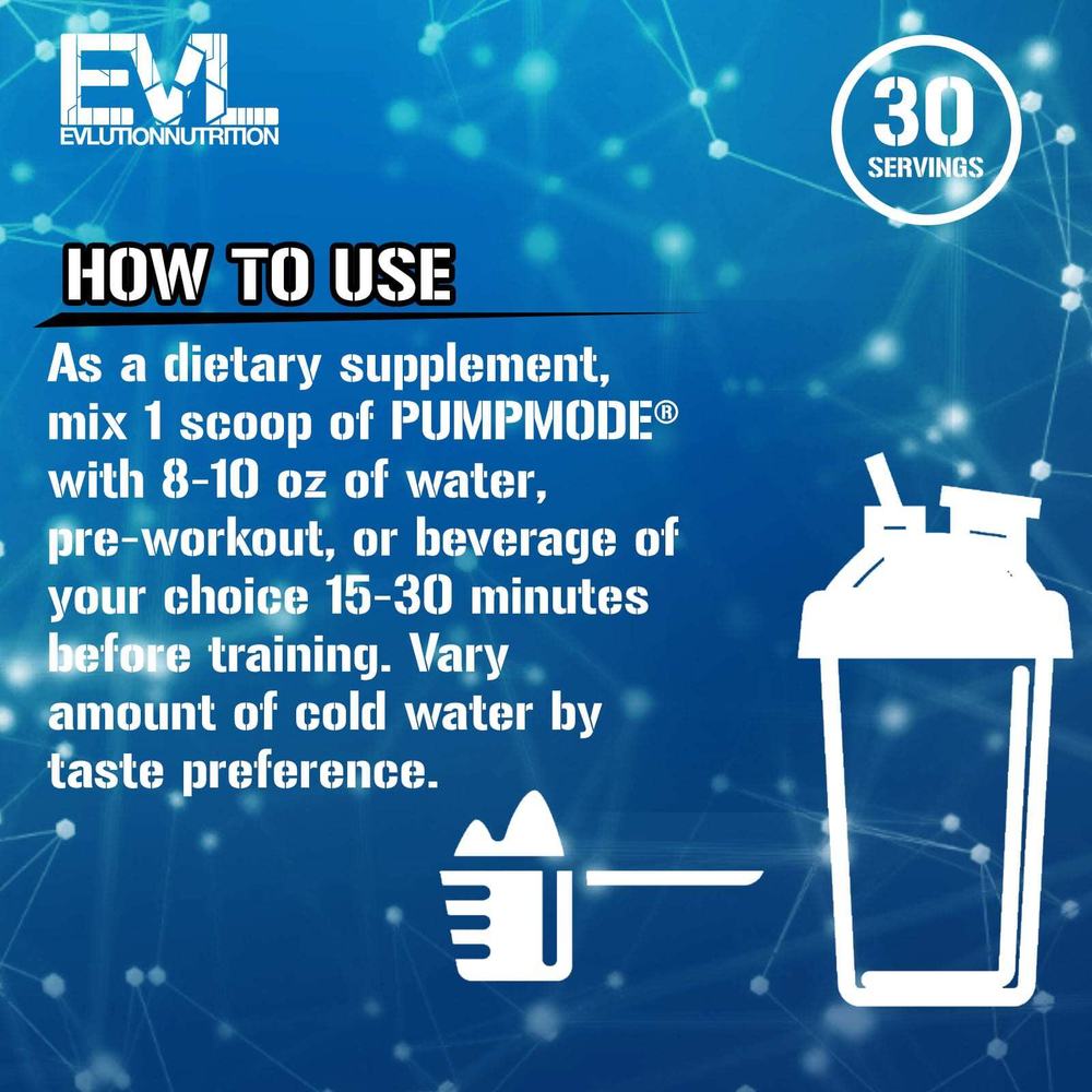 EVLution Nutrition, PumpMode, Blue Raz, 258 г (9,1 унции)