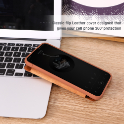Кожаный чехол книжка коричневого цвета от Nillkin для Samsung Galaxy S24 FE, серия Qin Pro Leather с защитной шторкой для камеры