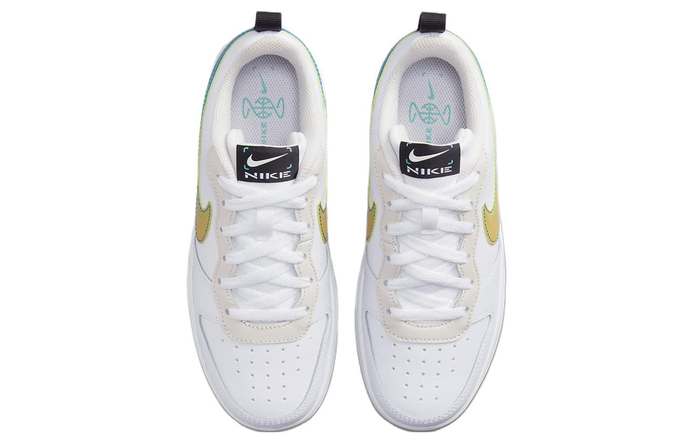 Nike Court Borough Low 2 non-slip wear-resistant lightweight low-top sneakers GS white yellow