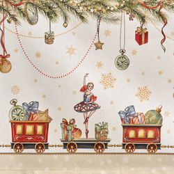 СКАТЕРТЬ "ЩЕЛКУНЧИК" 160Х220СМ БЕЖЕВЫЙ,100% ХЛОПОК,ТВИЛ