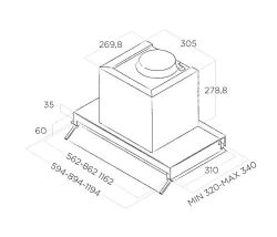Встраиваемая вытяжка Elica BOXIN LX/BL MAT/A/60